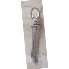 Load image into Gallery viewer, 14kt White Gold Diamond Chain Teardrop Dangle Earrings: A Mesmerizing Showcase of Elegance and Brilliance - Side View