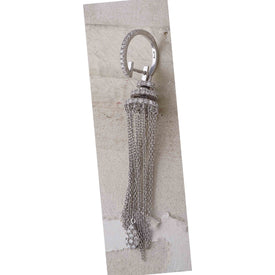 14kt White Gold Diamond Chain Teardrop Dangle Earrings: A Mesmerizing Showcase of Elegance and Brilliance - Side View