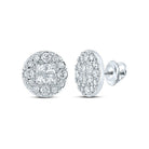14kt White Gold Diamond Circle Earrings - Radiant Brilliance - Splendid Jewellery
