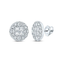 Load image into Gallery viewer, 14kt White Gold Diamond Circle Earrings - Radiant Brilliance - Splendid Jewellery