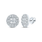14kt White Gold Diamond Circle Earrings - Radiant Brilliance - Splendid Jewellery