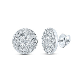 14kt White Gold Diamond Circle Earrings - Radiant Brilliance - Splendid Jewellery