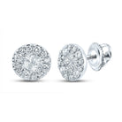 14kt White Gold Diamond Circle Earrings - Sparkling Elegance - Splendid Jewellery
