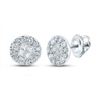 14kt White Gold Diamond Circle Earrings - Sparkling Elegance - Splendid Jewellery