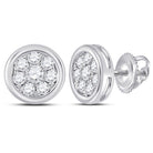14kt White Gold Diamond Cluster Earrings: A Captivating Sparkle - Splendid Jewellery