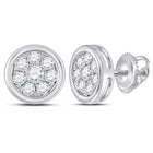 14kt White Gold Diamond Cluster Earrings: A Captivating Sparkle - Splendid Jewellery