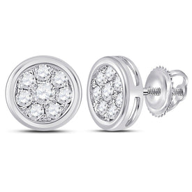 14kt White Gold Diamond Cluster Earrings: A Captivating Sparkle - Splendid Jewellery