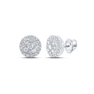 14kt White Gold Diamond Cluster Glamour Earrings - Splendid Jewellery