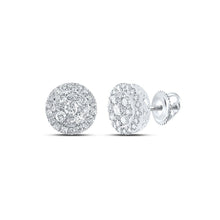 Load image into Gallery viewer, 14kt White Gold Diamond Cluster Glamour Earrings - Splendid Jewellery