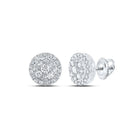 14kt White Gold Diamond Cluster Glamour Earrings - Splendid Jewellery