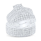 14kt White Gold Diamond Cluster His and Hers Wedding Set - A Mesmerizing Display of Love and Brilliance - Splendid Jewellery
