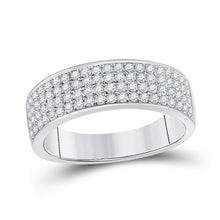 Load image into Gallery viewer, 14kt White Gold Diamond Cluster His and Hers Wedding Set - A Mesmerizing Display of Love and Brilliance - Splendid Jewellery