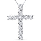 14kt White Gold Diamond Cross Pendant: A Timeless Symbol of Faith and Elegance - Top View
