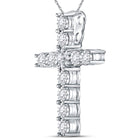 14kt White Gold Diamond Cross Pendant: A Timeless Symbol of Faith and Elegance - Side View