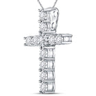 14kt White Gold Diamond Cross Pendant: A Timeless Symbol of Faith and Elegance - Second Side View