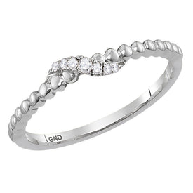 14kt White Gold Diamond Crossover Eternity Band - Splendid Jewellery