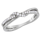14kt White Gold Diamond Crossover Eternity Band - A Dazzling Stackable Ring for Elegant Women - Splendid Jewellery