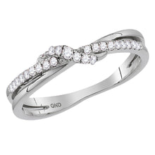 Load image into Gallery viewer, 14kt White Gold Diamond Crossover Eternity Band - A Dazzling Stackable Ring for Elegant Women - Splendid Jewellery