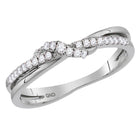 14kt White Gold Diamond Crossover Eternity Band - A Dazzling Stackable Ring for Elegant Women - Splendid Jewellery