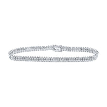 Load image into Gallery viewer, 14kt White Gold Diamond Double Row Tennis Bracelet - Captivating Brilliance - Splendid Jewellery