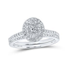 14kt White Gold Diamond Elegance Bridal Wedding Ring Band Set - Splendid Jewellery