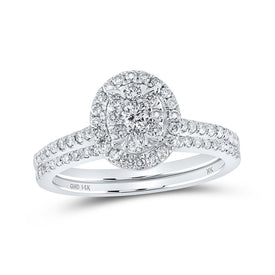 14kt White Gold Diamond Elegance Bridal Wedding Ring Band Set - Splendid Jewellery
