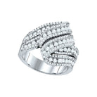 14kt White Gold Diamond Elegance Fold Over Fashion Ring - Splendid Jewellery