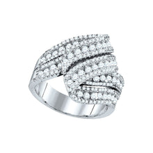 Load image into Gallery viewer, 14kt White Gold Diamond Elegance Fold Over Fashion Ring - Splendid Jewellery