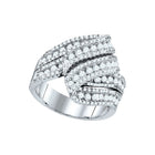 14kt White Gold Diamond Elegance Fold Over Fashion Ring - Splendid Jewellery