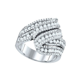 14kt White Gold Diamond Elegance Fold Over Fashion Ring - Splendid Jewellery