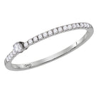 14kt White Gold Diamond Eternity Band | Luxurious Round Diamond Stackable Ring 1/8 Cttw | Splendid Jewellery - Splendid Jewellery