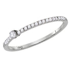 14kt White Gold Diamond Eternity Band | Luxurious Round Diamond Stackable Ring 1/8 Cttw | Splendid Jewellery - Splendid Jewellery