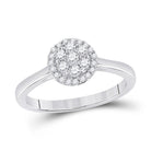 14kt White Gold Diamond Floral Cluster Ring: A Captivating Blossom of Brilliance - Splendid Jewellery