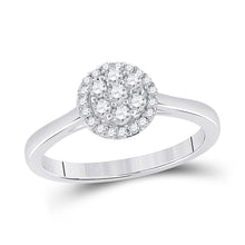 Load image into Gallery viewer, 14kt White Gold Diamond Floral Cluster Ring: A Captivating Blossom of Brilliance - Splendid Jewellery