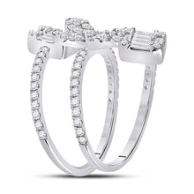 Load image into Gallery viewer, 14kt White Gold Diamond Floral Spiral Fashion Ring - Splendid Jewellery