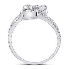 Load image into Gallery viewer, 14kt White Gold Diamond Floral Spiral Fashion Ring - Splendid Jewellery