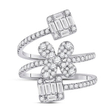 Load image into Gallery viewer, 14kt White Gold Diamond Floral Spiral Fashion Ring - Splendid Jewellery