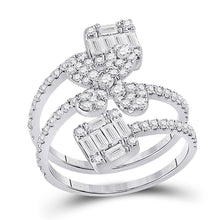 Load image into Gallery viewer, 14kt White Gold Diamond Floral Spiral Fashion Ring - Splendid Jewellery