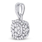 14kt White Gold Diamond Halo Cluster Pendant - Timeless Elegance and Mesmerizing Brilliance  Side View 2 from Splendid Jewellery
