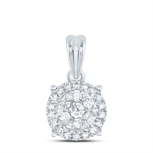 Load image into Gallery viewer, 14kt White Gold Diamond Halo Cluster Pendant - Timeless Elegance and Mesmerizing Brilliance  Top View from Splendid Jewellery