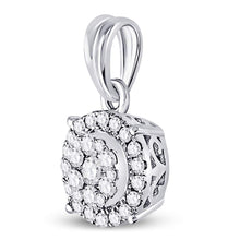 Load image into Gallery viewer, 14kt White Gold Diamond Halo Cluster Pendant - Timeless Elegance and Mesmerizing Brilliance  Side View from Splendid Jewellery