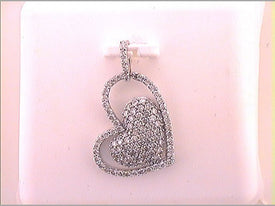 14kt White Gold Diamond Heart & Love Symbol Pendant - Splendid Jewellery