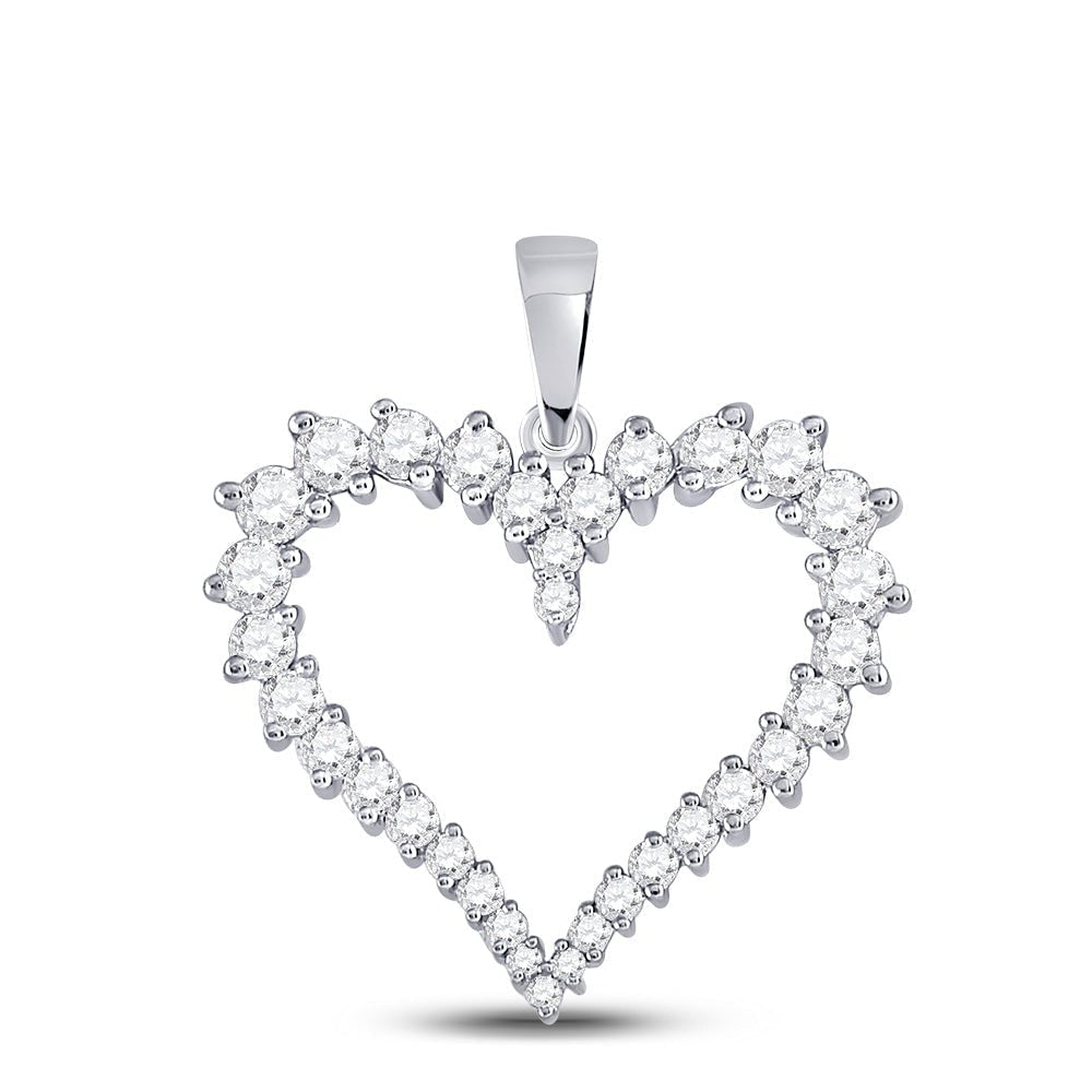 14kt White Gold Diamond Heart & Love Symbol Pendant - Splendid Jewellery