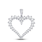14kt White Gold Diamond Heart & Love Symbol Pendant - Splendid Jewellery