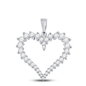 14kt White Gold Diamond Heart & Love Symbol Pendant - Splendid Jewellery