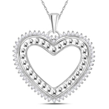 Load image into Gallery viewer, 14kt White Gold Diamond Heart &amp; Love Symbol Pendant - A Sparkling Expression of Love  Top View from Splendid Jewellery