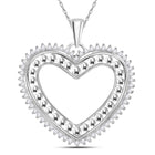 14kt White Gold Diamond Heart & Love Symbol Pendant - A Sparkling Expression of Love  Top View from Splendid Jewellery