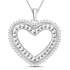 14kt White Gold Diamond Heart & Love Symbol Pendant - A Sparkling Expression of Love  Top View from Splendid Jewellery