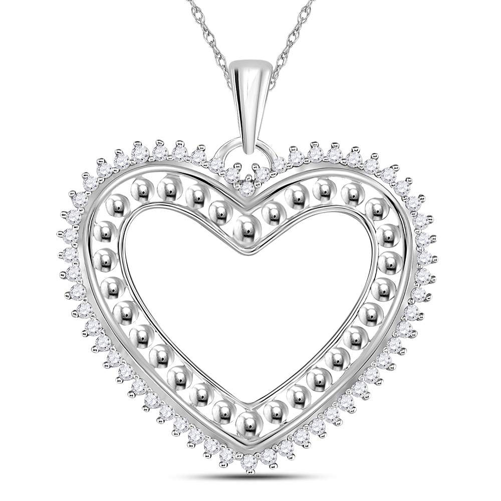 14kt White Gold Diamond Heart & Love Symbol Pendant - A Sparkling Expression of Love - Splendid Jewellery