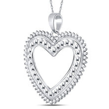 Load image into Gallery viewer, 14kt White Gold Diamond Heart &amp; Love Symbol Pendant - A Sparkling Expression of Love  Side View from Splendid Jewellery